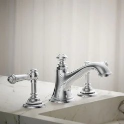 Lever bathroom sink faucet handles