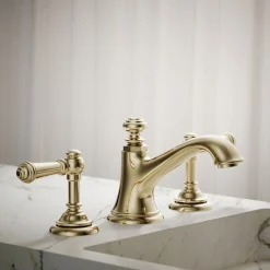 Lever bathroom sink faucet handles