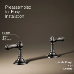 Lever bathroom sink faucet handles