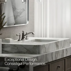 Lever bathroom sink faucet handles