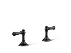 Lever bathroom sink faucet handles