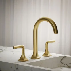 Lever bathroom sink faucet handles