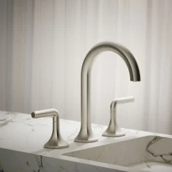 Lever bathroom sink faucet handles