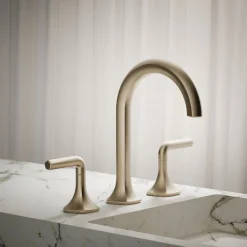 Lever bathroom sink faucet handles