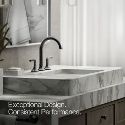 Lever bathroom sink faucet handles