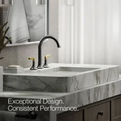 Lever bathroom sink faucet handles