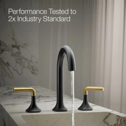 Lever bathroom sink faucet handles