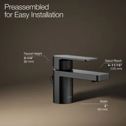 Low single-handle bathroom sink faucet, 1.0 gpm