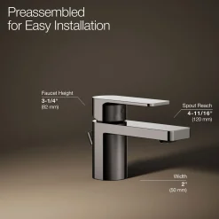 Low single-handle bathroom sink faucet, 1.0 gpm
