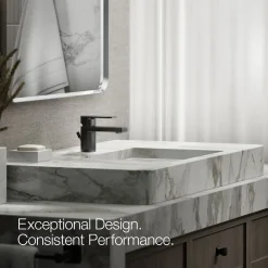 Low single-handle bathroom sink faucet, 1.0 gpm