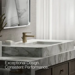 Low single-handle bathroom sink faucet, 1.0 gpm