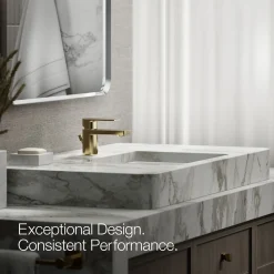 Low single-handle bathroom sink faucet, 1.0 gpm