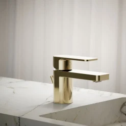 Low single-handle bathroom sink faucet, 1.2 gpm