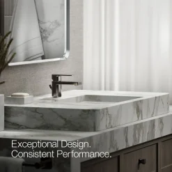 Low single-handle bathroom sink faucet, 1.2 gpm