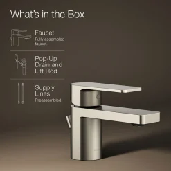 Low single-handle bathroom sink faucet, 1.2 gpm