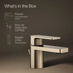 Low single-handle bathroom sink faucet, 1.2 gpm