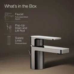 Low single-handle bathroom sink faucet, 1.2 gpm