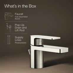 Low single-handle bathroom sink faucet, 1.2 gpm
