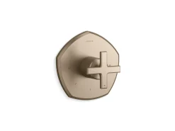 MasterShower® temperature control valve trim with cross handle