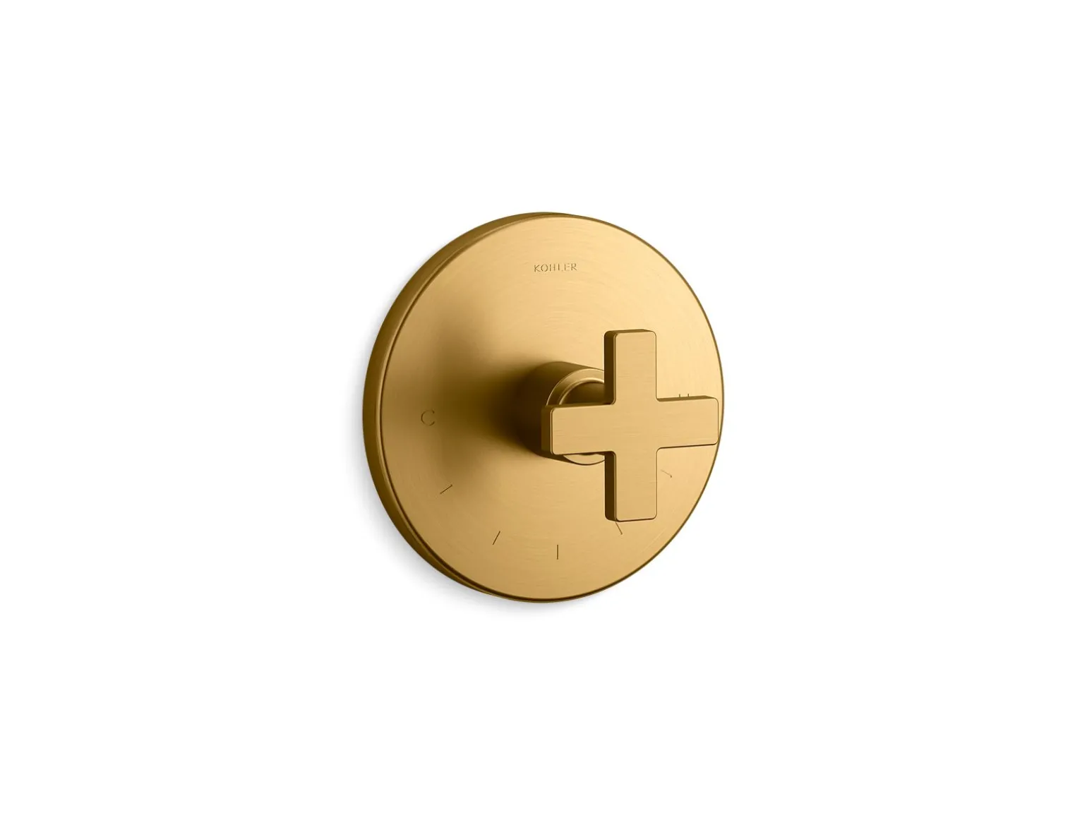 MasterShower® temperature control valve trim with cross handle