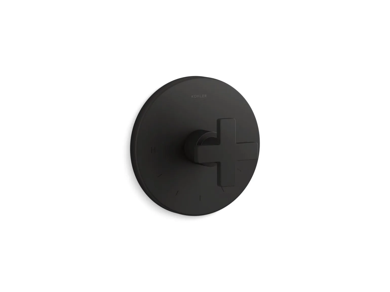 MasterShower® temperature control valve trim with cross handle