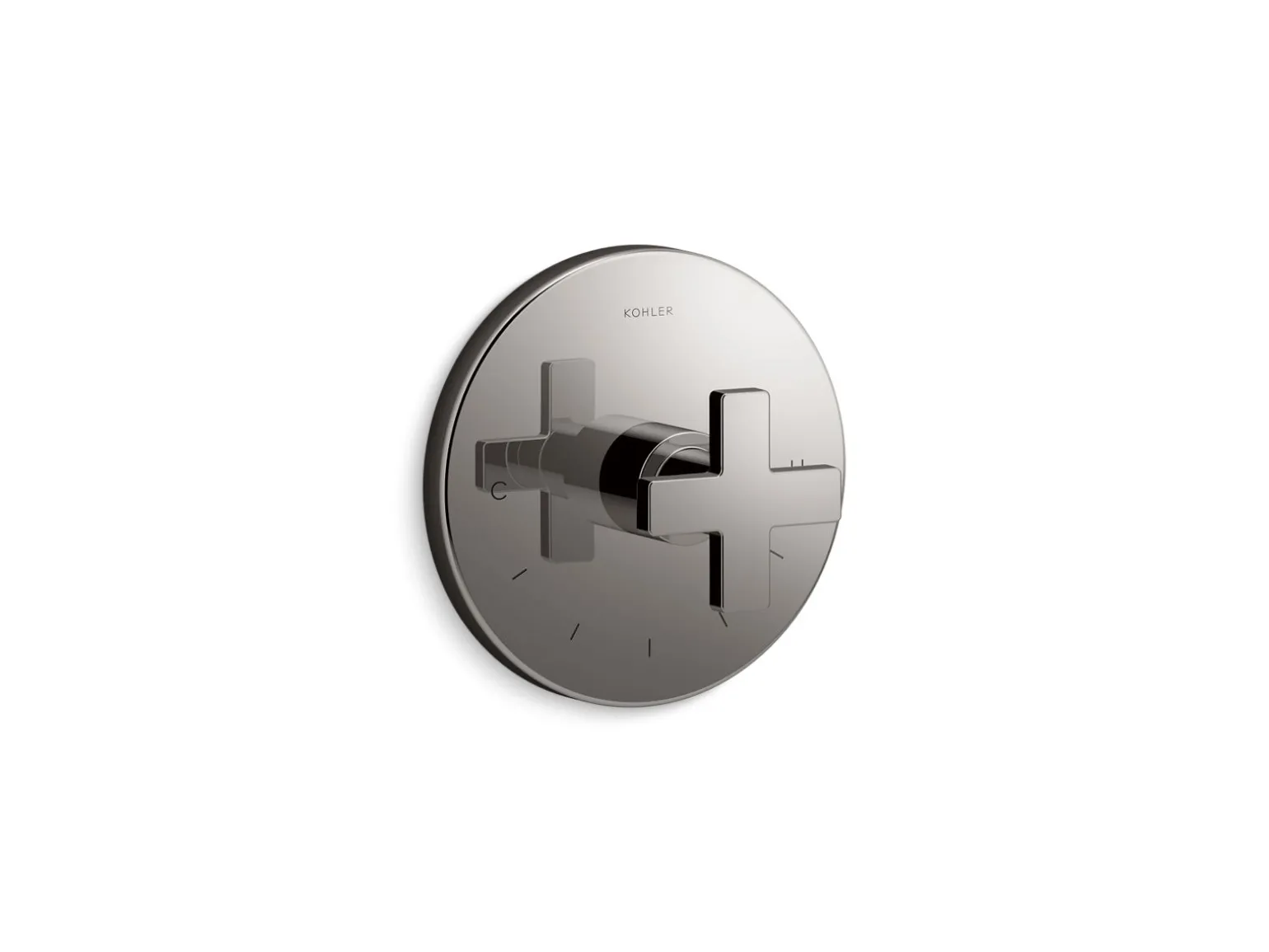 MasterShower® temperature control valve trim with cross handle