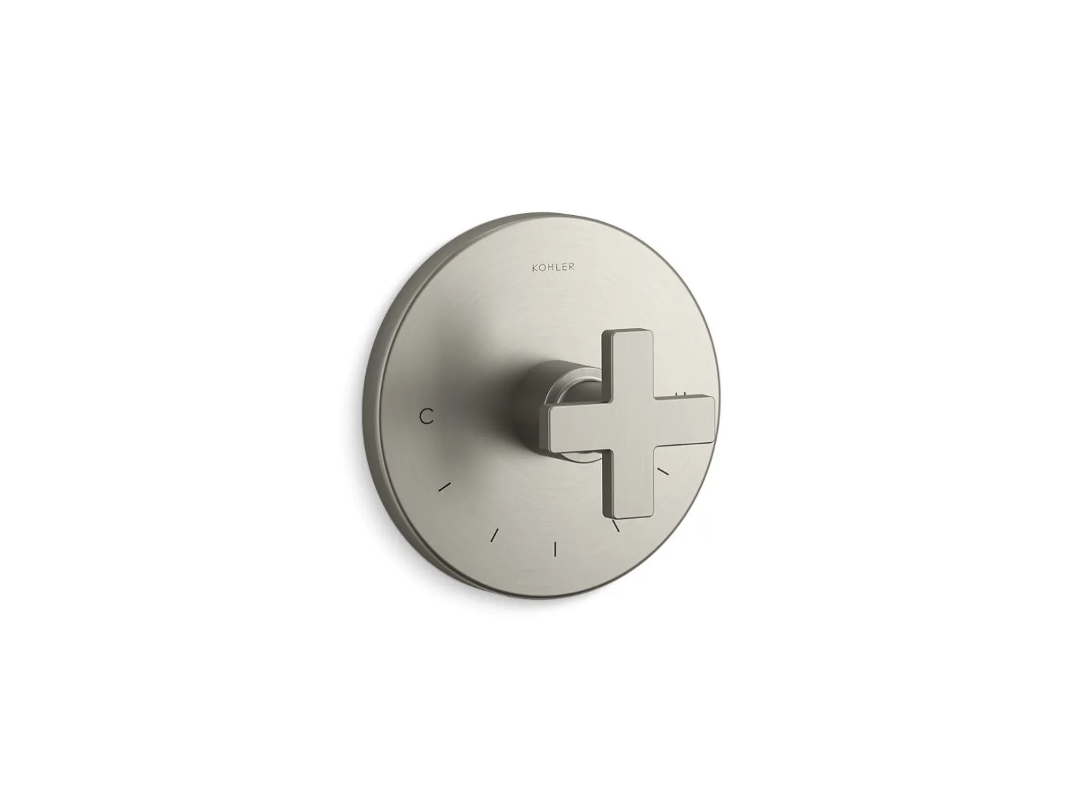 MasterShower® temperature control valve trim with cross handle
