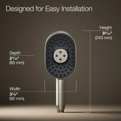 Oblong three-function handshower, 1.75 gpm