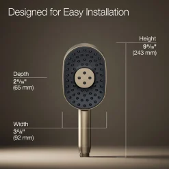 Oblong three-function handshower, 1.75 gpm