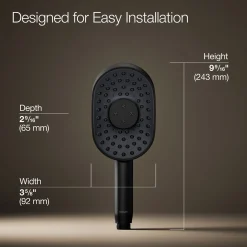 Oblong three-function handshower, 2.5 gpm
