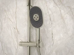 Oblong three-function handshower, 2.5 gpm