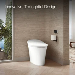 One-piece compact elongated smart toilet, dual-flush