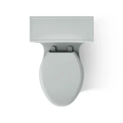 One-piece compact elongated toilet with skirted trapway, 1.28 gpf