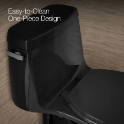 One-piece compact elongated toilet, 1.28 gpf