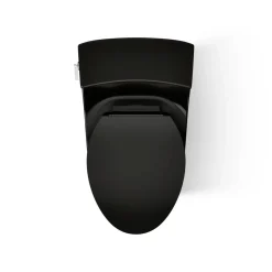 One-piece compact elongated toilet with concealed trapway, 1.28 gpf