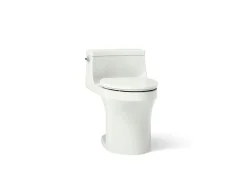 One-piece compact elongated toilet with concealed trapway, 1.28 gpf