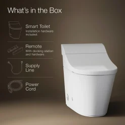 One-piece elongated smart toilet, dual-flush