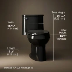 One-piece elongated toilet, 1.28 gpf