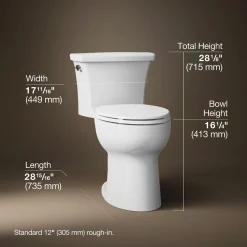 One-piece elongated toilet, 1.28 gpf