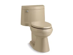 One-piece elongated toilet with concealed trapway, 1.28 gpf