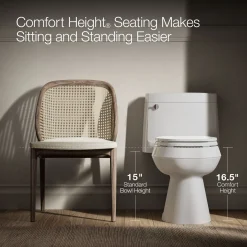 One-piece elongated toilet with concealed trapway, 1.28 gpf
