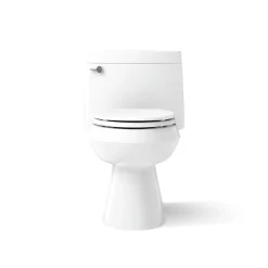 One-piece elongated toilet with concealed trapway, 1.28 gpf