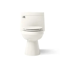One-piece elongated toilet with concealed trapway, 1.28 gpf