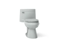 One-piece elongated toilet with concealed trapway, 1.28 gpf