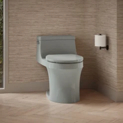 One-piece round-front toilet, 1.28 gpf