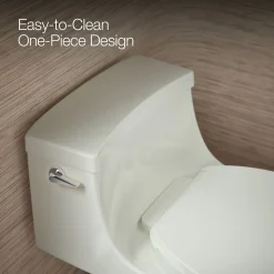 One-piece round-front toilet, 1.28 gpf