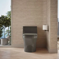 One-piece round-front toilet, 1.28 gpf