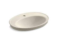 22-1/4" oval drop-in bathroom sink