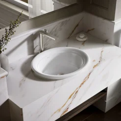21" oval drop-in bathroom sink