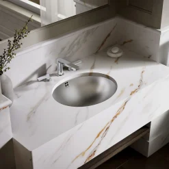 20" oval drop-in/undermount bathroom sink